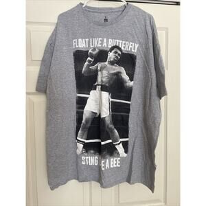 Muhammad Ali T-Shirt Float‎ Like a Butterfly Sting Like a Bee Gray 3XL